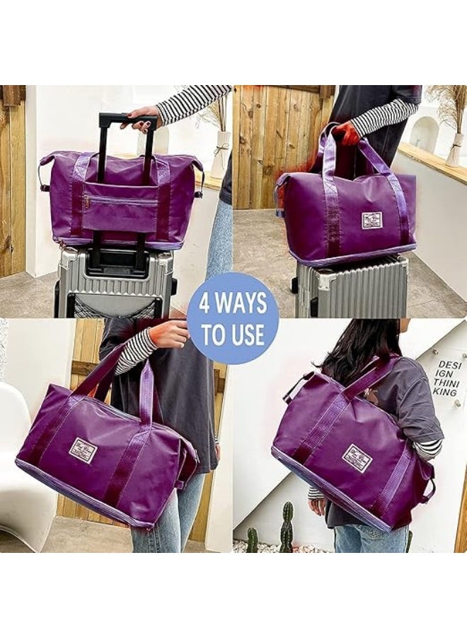 Large Capacity Folding Travel Bag, Waterproof Lightweight Gym Bag with Wet and Dry Separation Bag, for Travel, Sports, Gym Bags - Image 4