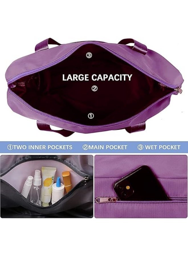 Large Capacity Folding Travel Bag, Waterproof Lightweight Gym Bag with Wet and Dry Separation Bag, for Travel, Sports, Gym Bags - Image 3