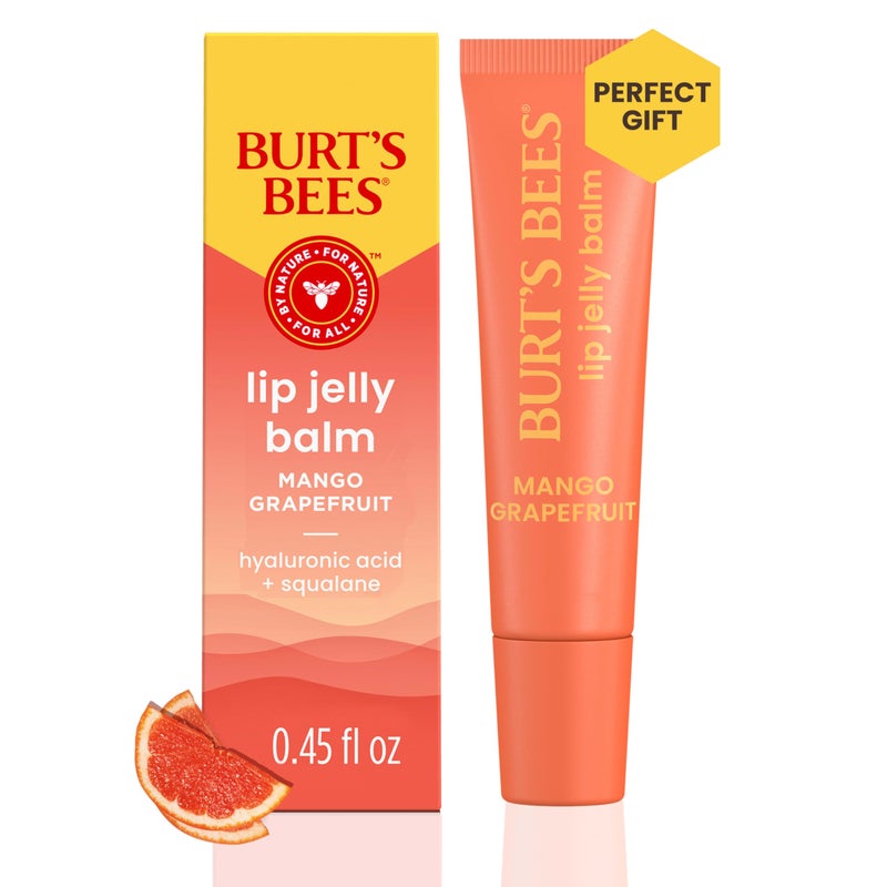 Burt's Bees Burtâ€™s Bees Mango Grapefruit Lip Jelly Balm, With Hyaluronic Acid and Squalane Moisturizer To Instantly Hydrate Lips, Lip Gloss With Responsibly Sourced Beeswax, Tint-Free, Lip Treatment, 0.45 oz. - Image 1