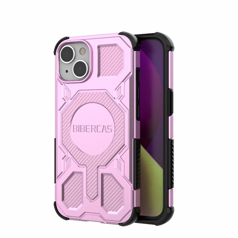 BIBERCAS For Iphone 13 / 14 Real Color Series Magsafe Shockproof Phone Case(Pink) - Image 1