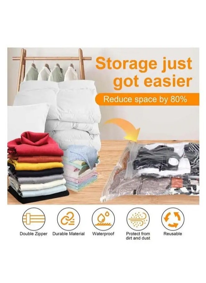 Snooe - 10 Piece Set Premium Vacuum Storage Bags with Electric Pump,Reusable Vacuum Compression Bags Space Saving Bag for Clothes Mattress Blanket Duvets Pillows - Image 1