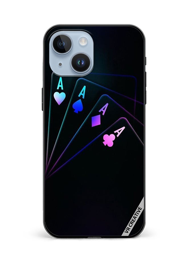 VR CREATIVE Protective Case Cover For Apple iPhone 15 Plus Cards A Design Multicolour - Image 1