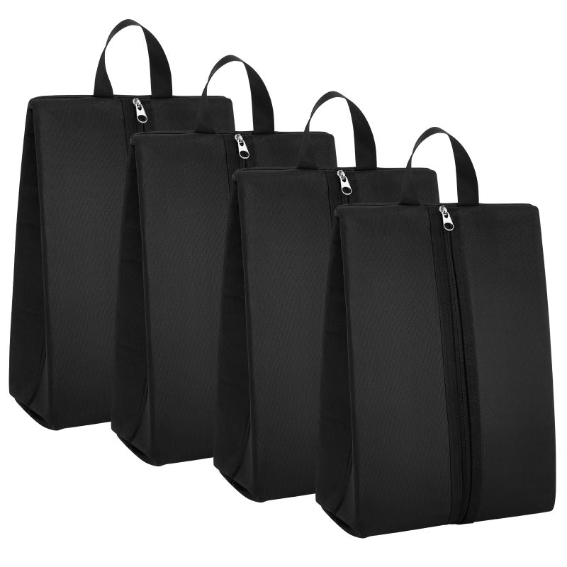 Leinuosen 4 Pcs Smell Proof Cleat Bag for Sport Odor Water Resistant Soccer Football Baseball Golf Shoe Bag with Active Carbon Fabric for Gym Travel Fits up to Us Size 14 Black - Image 2