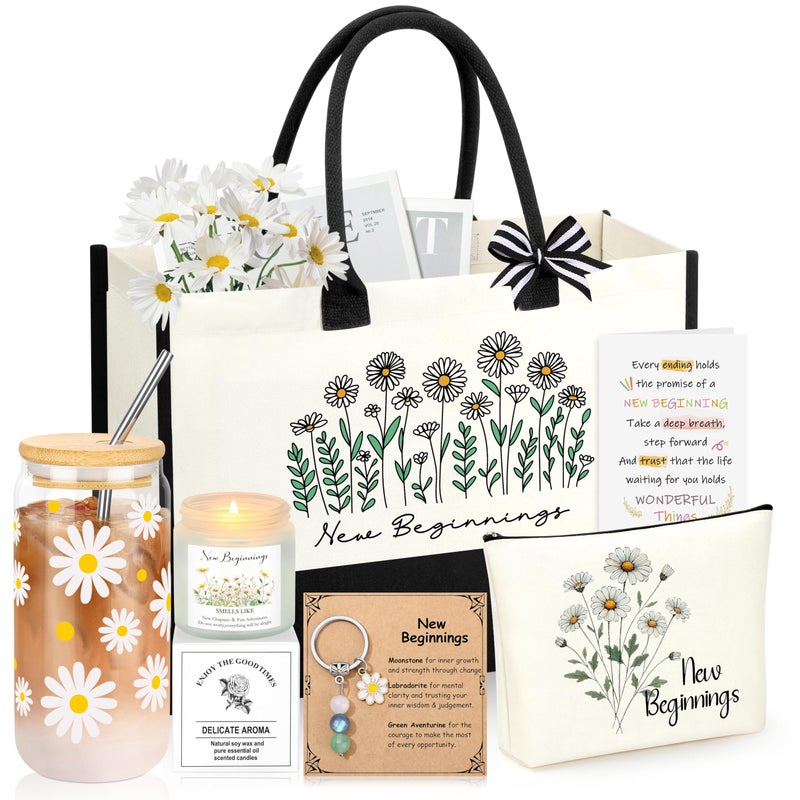 MEMGIFT New Beginnings Gifts for Women, Graduation Farewell Leaving Going Away Goodbye Retirement Gift for Her Women Coworkers, New Job Good Luck, Divorce, Housewarming, Break Up Gifts - Image 1