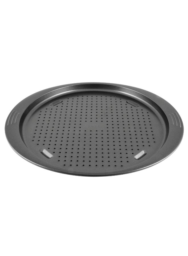 TEFAL Pizza Pan | Easy Grip Pizza Pan 34cm | Carbon Steel | Easy Handling | Large Handles | Non-Stick Coating | Easy Release | Easy Cleaning | Dark Grey | 2 Years Warranty | J1629045 Grey - Image 1