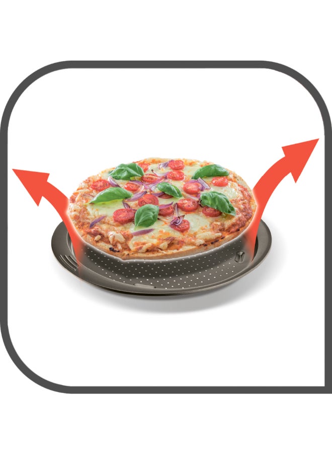 TEFAL Pizza Pan | Easy Grip Pizza Pan 34cm | Carbon Steel | Easy Handling | Large Handles | Non-Stick Coating | Easy Release | Easy Cleaning | Dark Grey | 2 Years Warranty | J1629045 Grey - Image 5