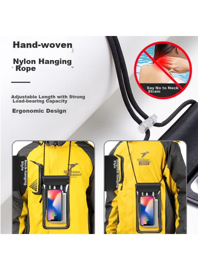 Stiger Waterproof Phone Pouch For Food Delivery Riders, Touchscreen Compatible, Rechargeable, Large Capacity, Swimming, Rafting, Neck Strap, Courier, Outdoor, Extra Large, Rainproof, Diving, Photography, Hot Springs, Universal - Image 4