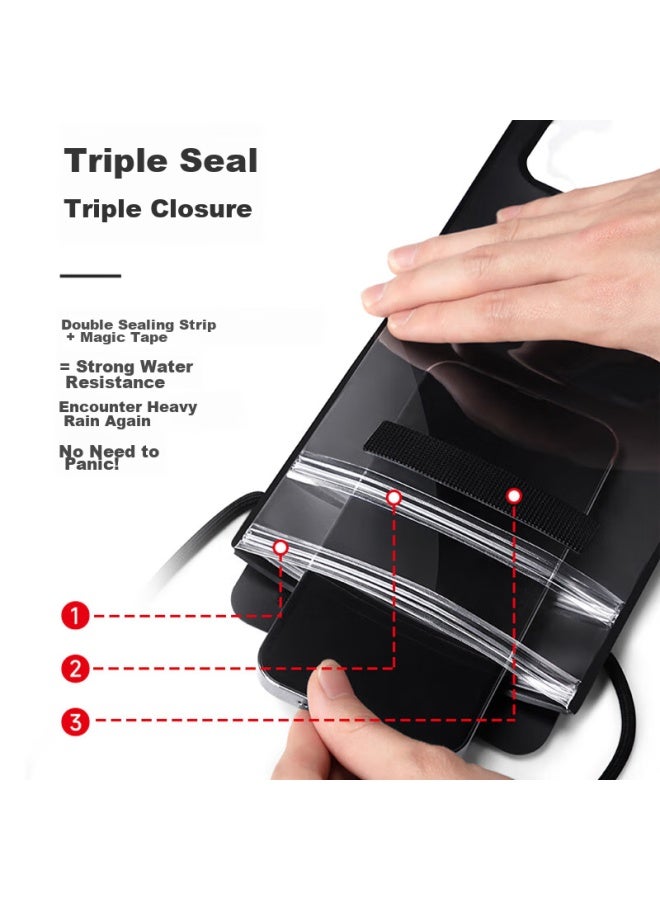 Stiger Waterproof Phone Pouch For Food Delivery Riders, Touchscreen Compatible, Rechargeable, Large Capacity, Swimming, Rafting, Neck Strap, Courier, Outdoor, Extra Large, Rainproof, Diving, Photography, Hot Springs, Universal - Image 2