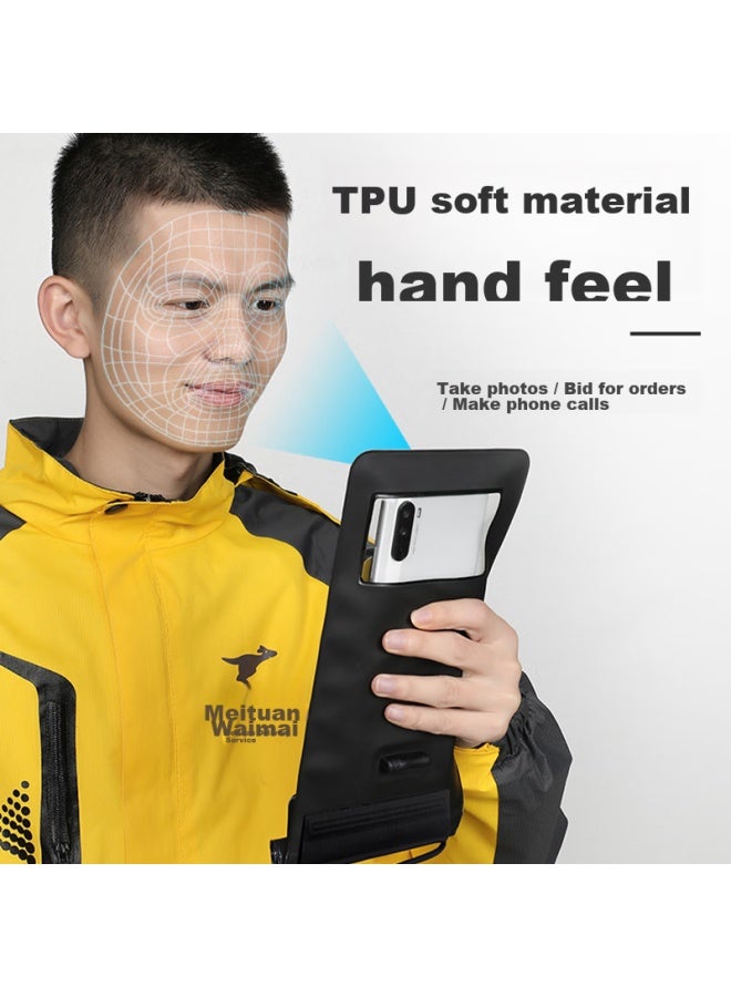 Stiger Waterproof Phone Pouch For Food Delivery Riders, Touchscreen Compatible, Rechargeable, Large Capacity, Swimming, Rafting, Neck Strap, Courier, Outdoor, Extra Large, Rainproof, Diving, Photography, Hot Springs, Universal - Image 1