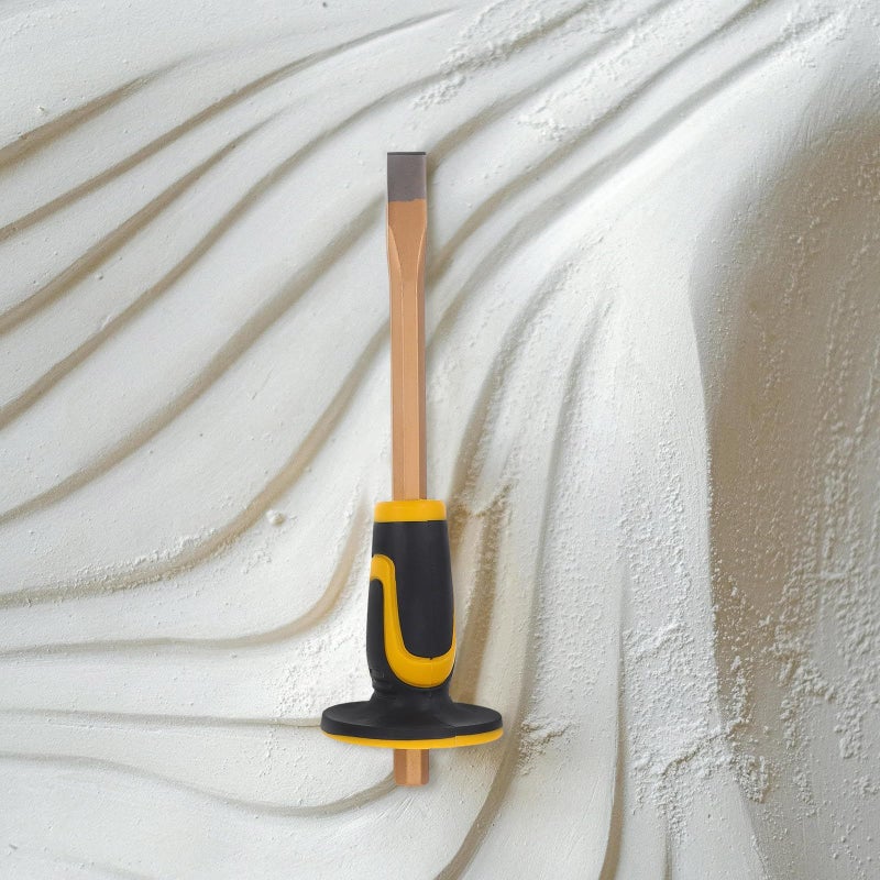Tungsten Steel Heavy Duty Masonry Chisel 300mm with Hand Guard Concrete Demolition Stone Carving - Image 4