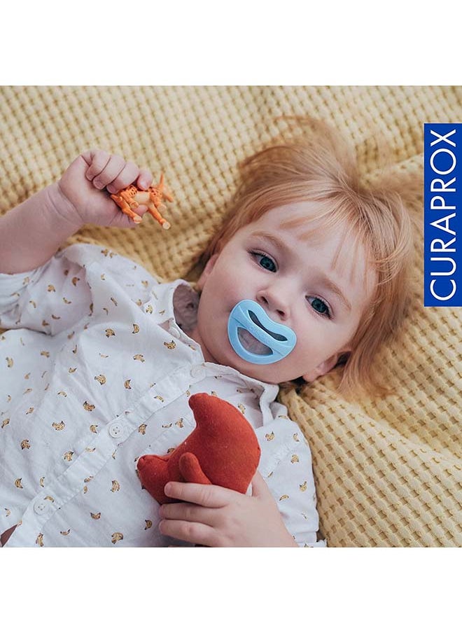 CURAPROX - Curaprox Baby Pacifier. Turquoise Pacifier with storage box, size 0; 3 to 7kg or 0-7 months, Pacifier, Soother, Turquoise, 1 pc. - Image 1