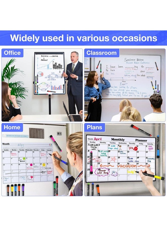 JR.WHITE Magnetic Dry Erase Markers Fine Point Tip, 12 Colors White Board Marker with Eraser Cap, Low Odor Whiteboard Thin for Kids Teachers Office School Supplies - Image 5