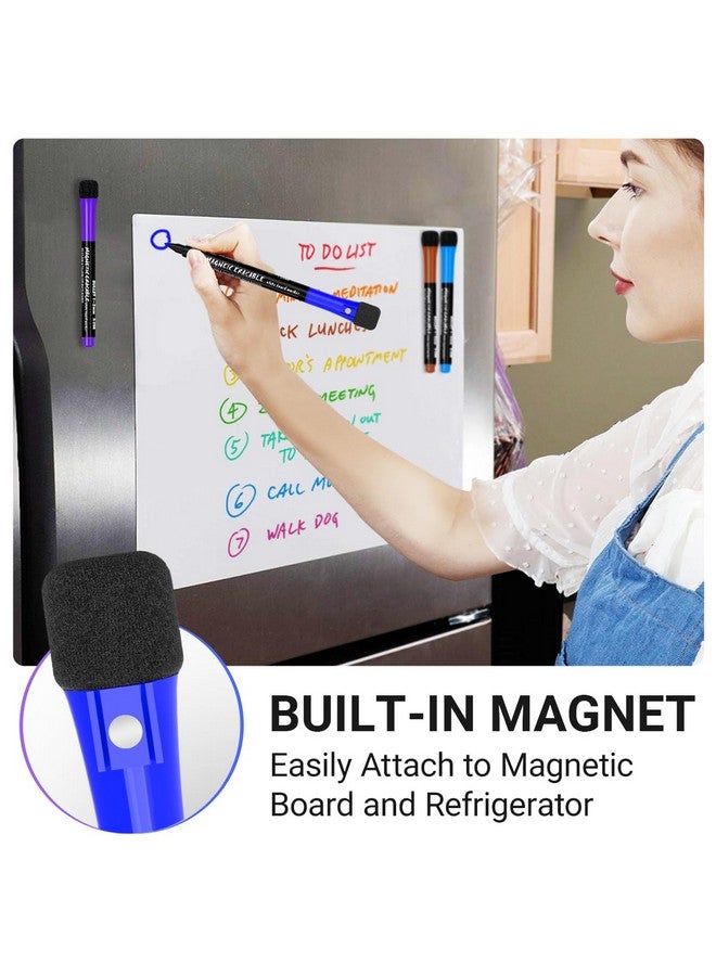 JR.WHITE Magnetic Dry Erase Markers Fine Point Tip, 12 Colors White Board Marker with Eraser Cap, Low Odor Whiteboard Thin for Kids Teachers Office School Supplies - Image 3