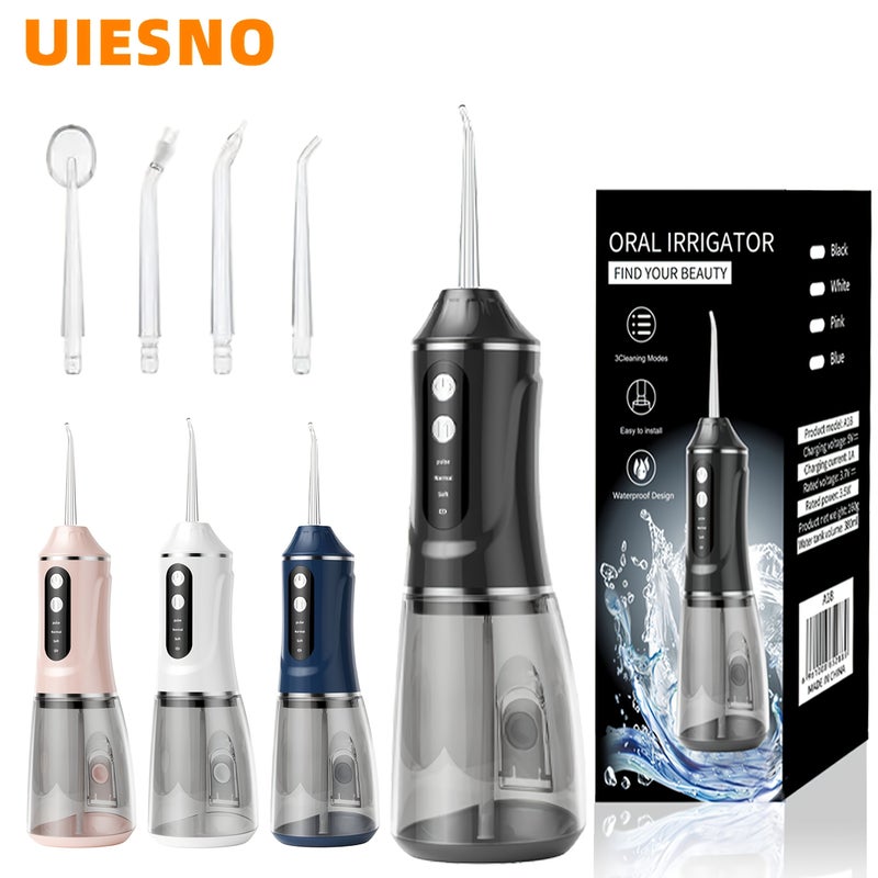 Blue Detachable Nozzles Electric Water Flosser Oral Cleaner USB Rechargeable - Image 1