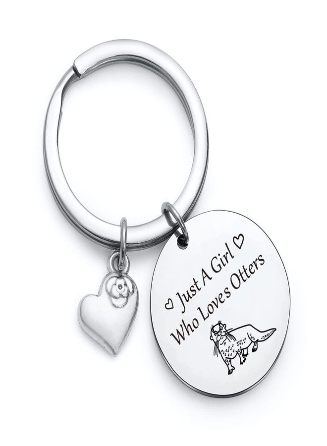 NOTHERS RSZOTW Sea Otters Keychain - Modern Animal Keychain for Unisex Adults & Women - Stainless Steel Otter Lover Gift - Sister, Girlfriend Key Chain - Image 1