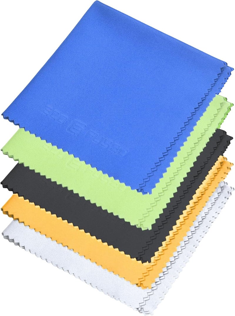 ECO-FUSED Daily use improved quality Microfiber Cleaning Cloth - 8 x 8 Inch Microfiber Cloth - Pack of 5 Lens Cleaning Wipes - Cleaning Cloth for Glasses, Eyeglasses, Camera Lens & Phones Smooth joint - Image 1
