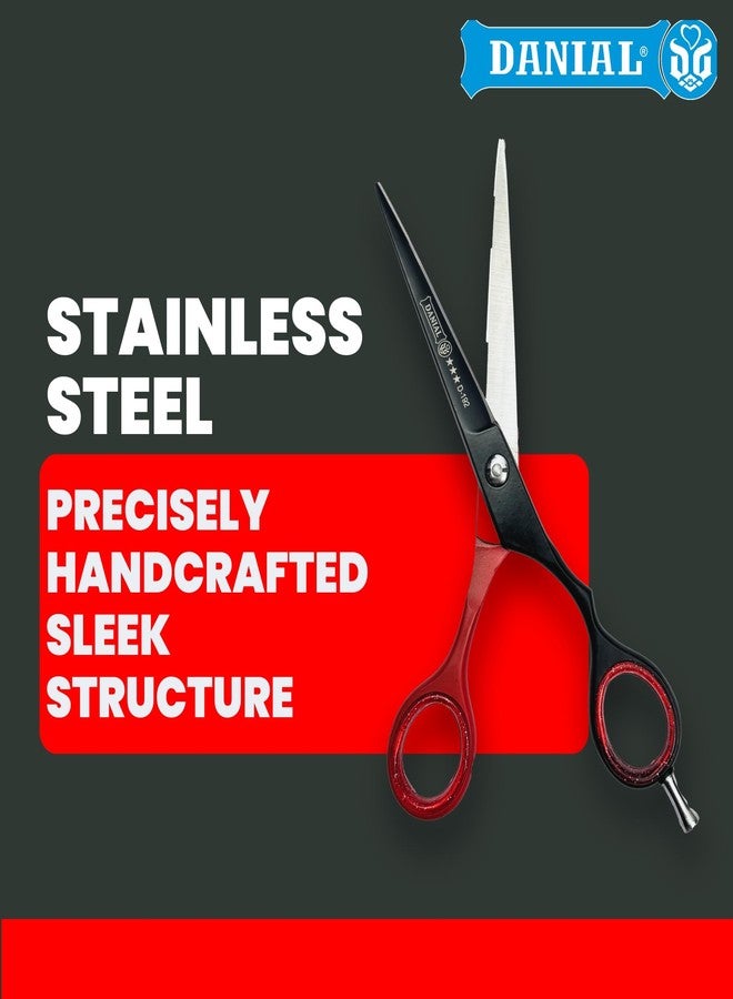 DANIAL Razor Edge Cut Hair Cutting Scissors - Professional Barber Scissors for Men and Women - High Carbon Stainless Steel 6.5 INCH (Red-Black) - Image 3