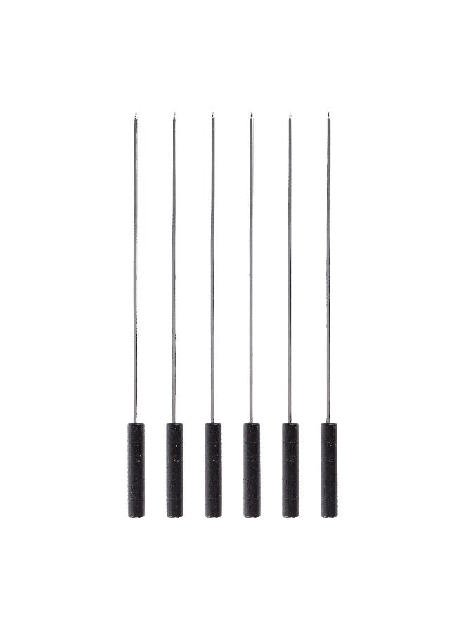 Royalford BBQ Square Skewers Set- RF11682| Pack of Six Skewers with Comfortable Wooden Handle, Perfect for Indoor, Camping, Hiking and Other Outdoor Entertainment| Strong, Sturdy and Durable Steel Construction| Silver - Image 1