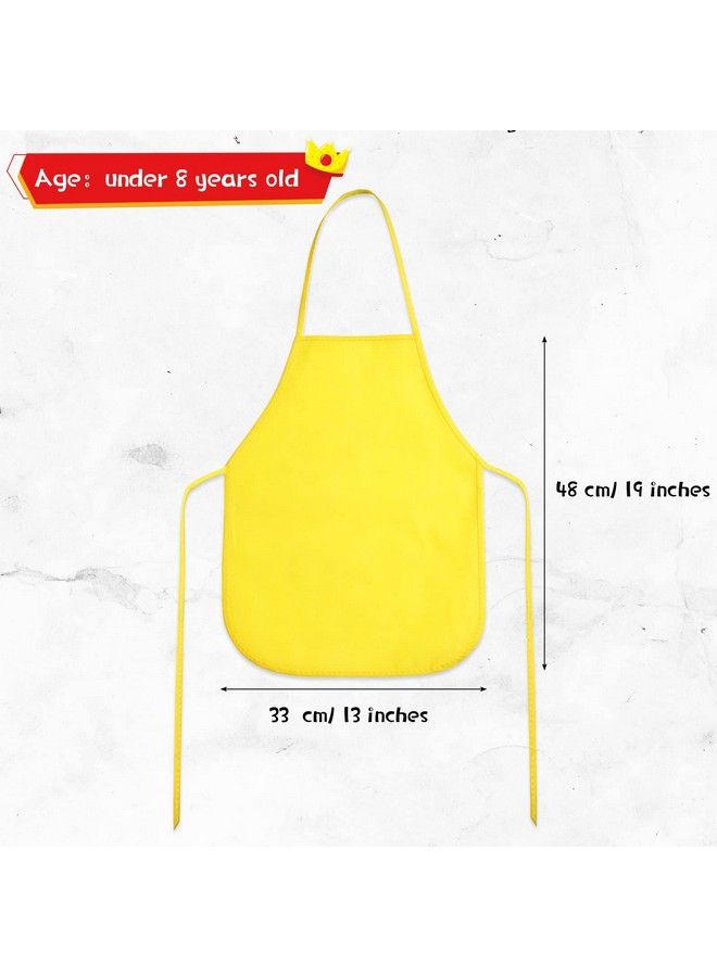 Yahenda 60 Pack Kids Painting Aprons Children Artists Fabric Aprons Paint Apron Art Craft Aprons Disposable Child Apron(Red Orange Yellow Green Blue And Purple) - Image 4