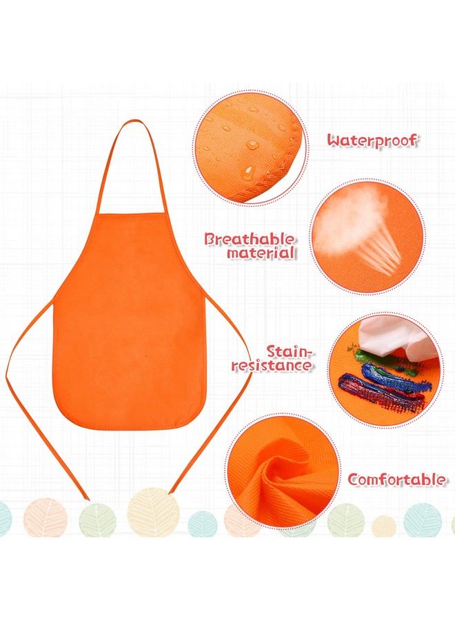 Yahenda 60 Pack Kids Painting Aprons Children Artists Fabric Aprons Paint Apron Art Craft Aprons Disposable Child Apron(Red Orange Yellow Green Blue And Purple) - Image 5