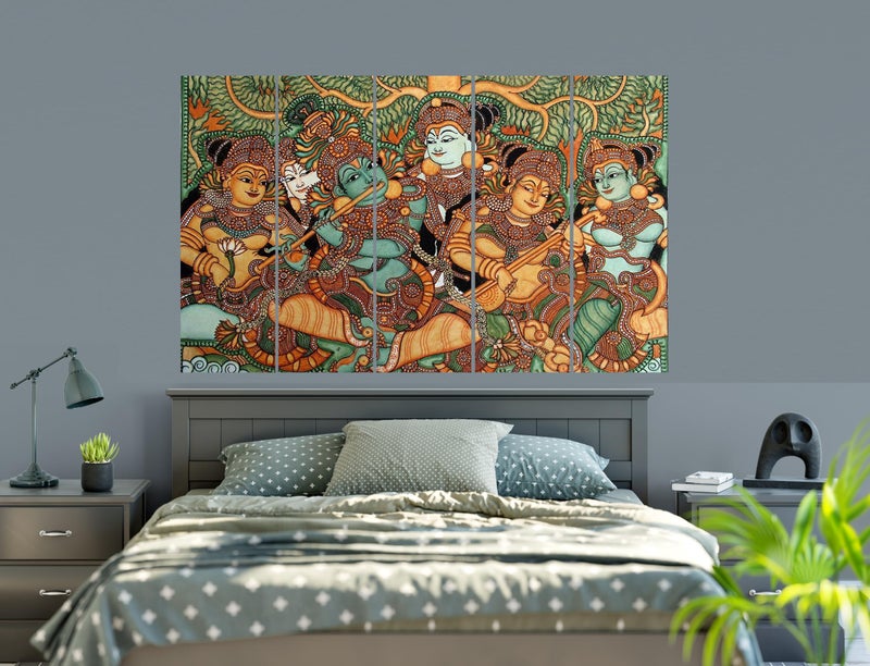 CN RETAILS Kerela Mural art wall Painting For living room, office wall Hanging Decoration Painting (60inch x 36inch, Big size, Multicolour) cn_3660_nn_03_01 - Image 2