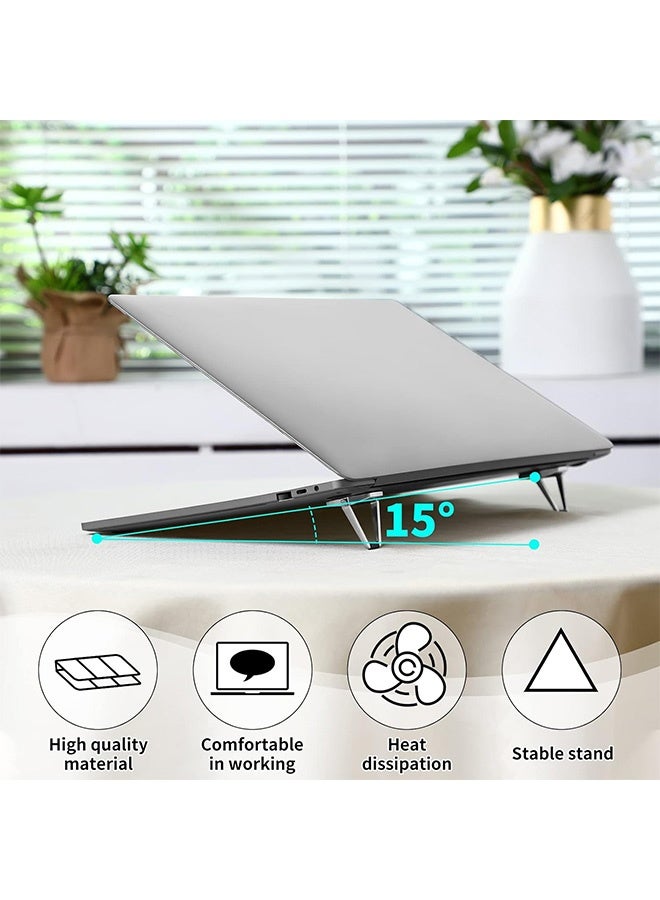 2 Pieces Portable Keyboard Laptop Stand, Mini Aluminum Keyboard Riser, Foldable Cooling Laptop Kickstand Adjustable Lightweight Lifter - Image 3