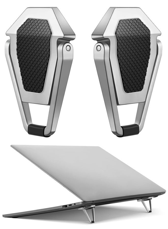 2 Pieces Portable Keyboard Laptop Stand, Mini Aluminum Keyboard Riser, Foldable Cooling Laptop Kickstand Adjustable Lightweight Lifter - Image 1