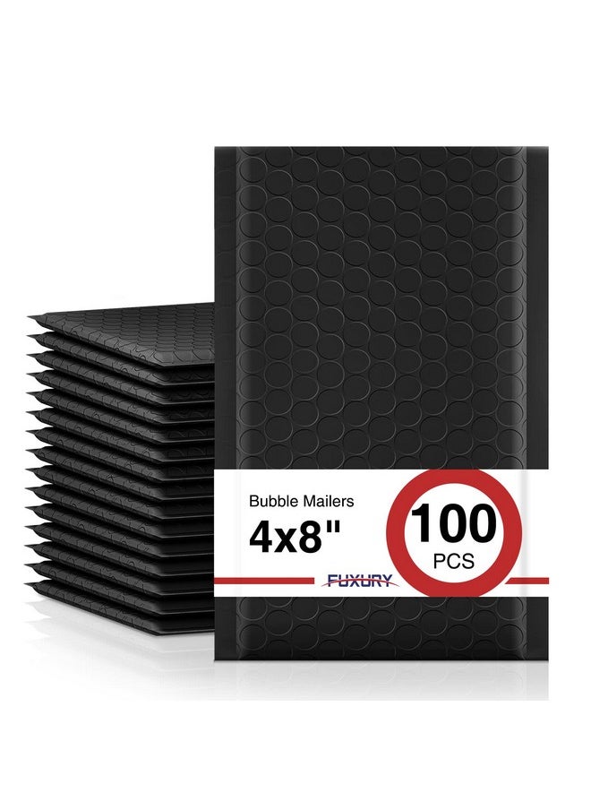 Fuxury Fuxury Black Bubble Mailers 4x8" 100 Pack Waterproof Padded Envelopes Usable Size 4x7" Self Seal Bubble Envelopes Padded Mailers for Small Business, Envelope Mailers  - Image 1