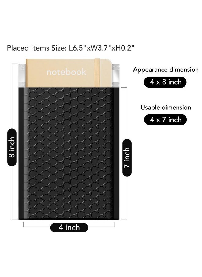 Fuxury Fuxury Black Bubble Mailers 4x8" 100 Pack Waterproof Padded Envelopes Usable Size 4x7" Self Seal Bubble Envelopes Padded Mailers for Small Business, Envelope Mailers  - Image 2