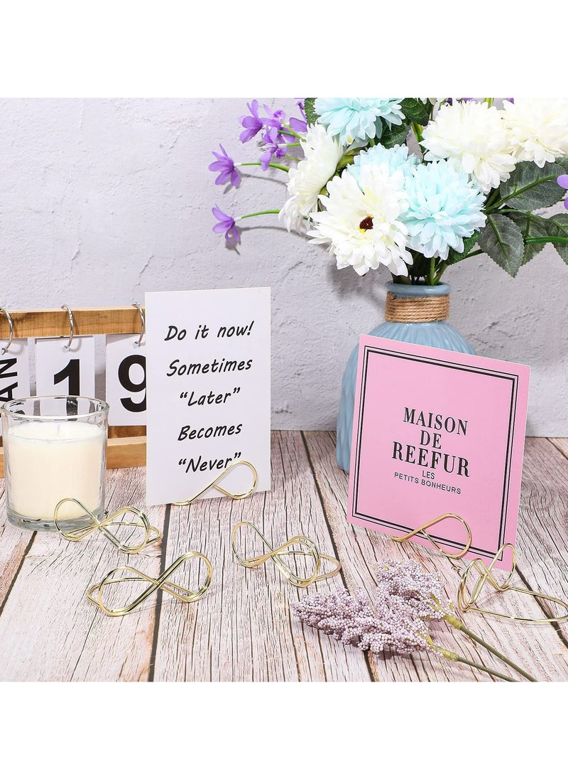 CMGTYYD Bow Shape Table Number Holder Stands Place Card Holder Metal Table Number Stands Name Setting Place Card Holders for Wedding Party Number Paper Menu 10 Pieces