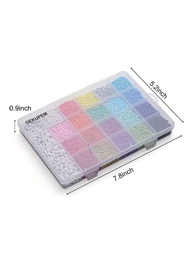 10000-Piece Small Colourful Gemstone Bracelet Beads With A-Z Alphabet Letter DIY Bead Making Kit Rope 7.8 x 5.2 0.9inch  - Image 4
