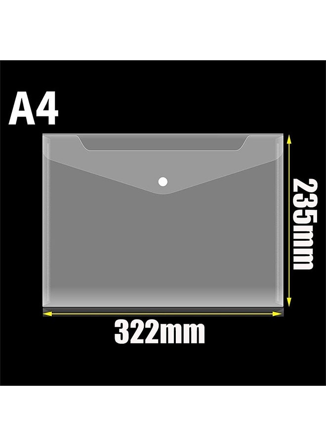 Generic Plastic Poly Envelopes 6 Pack Transparent A4 folder Waterproof Clear File Bags Document Organizers for Document Stationery Tools Organization School and Office Supplies  - Image 2