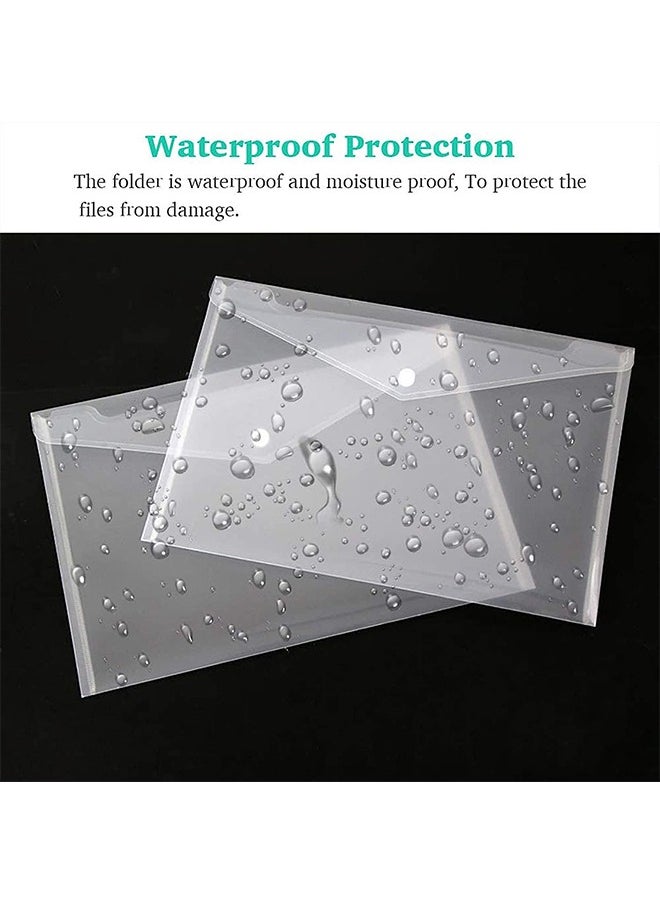 Generic Plastic Poly Envelopes 6 Pack Transparent A4 folder Waterproof Clear File Bags Document Organizers for Document Stationery Tools Organization School and Office Supplies  - Image 3