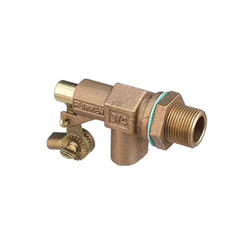 Watts 750 Series 3/4" Bronze Heavy Duty Float Valve, Female NPT Threaded Inlet, Machined Flange, Serrated Arms, Replaceable Seals, Locknut & Gasket for Bulkhead Mount, Max Working Temperature 180° F - Image 2