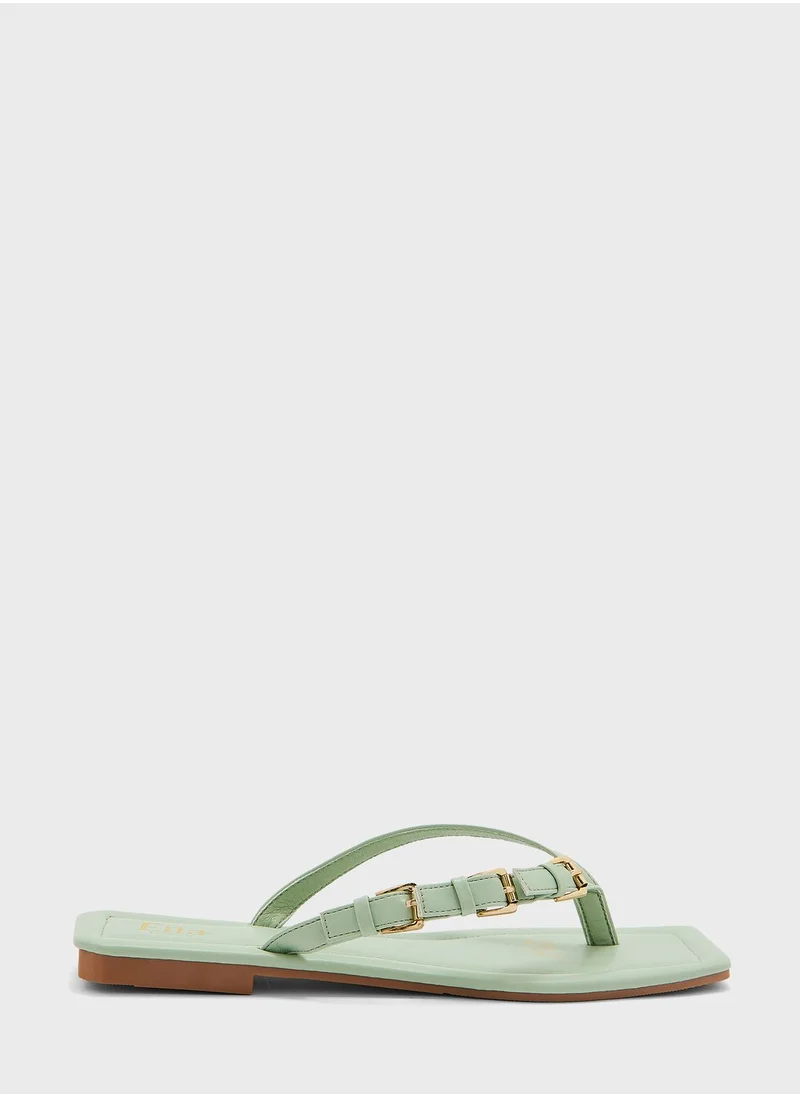 ايلا Square Toe Flat Sandals