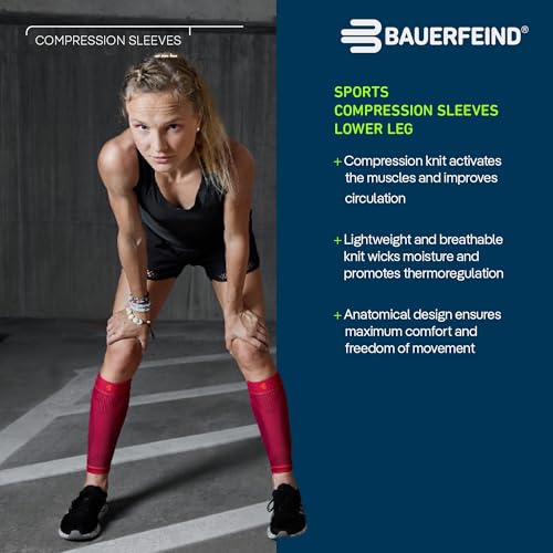 Bauerfeind Sports Compression Lower Leg Calf Sleeves (1 Pair) (Black, Large/Long) - Image 4