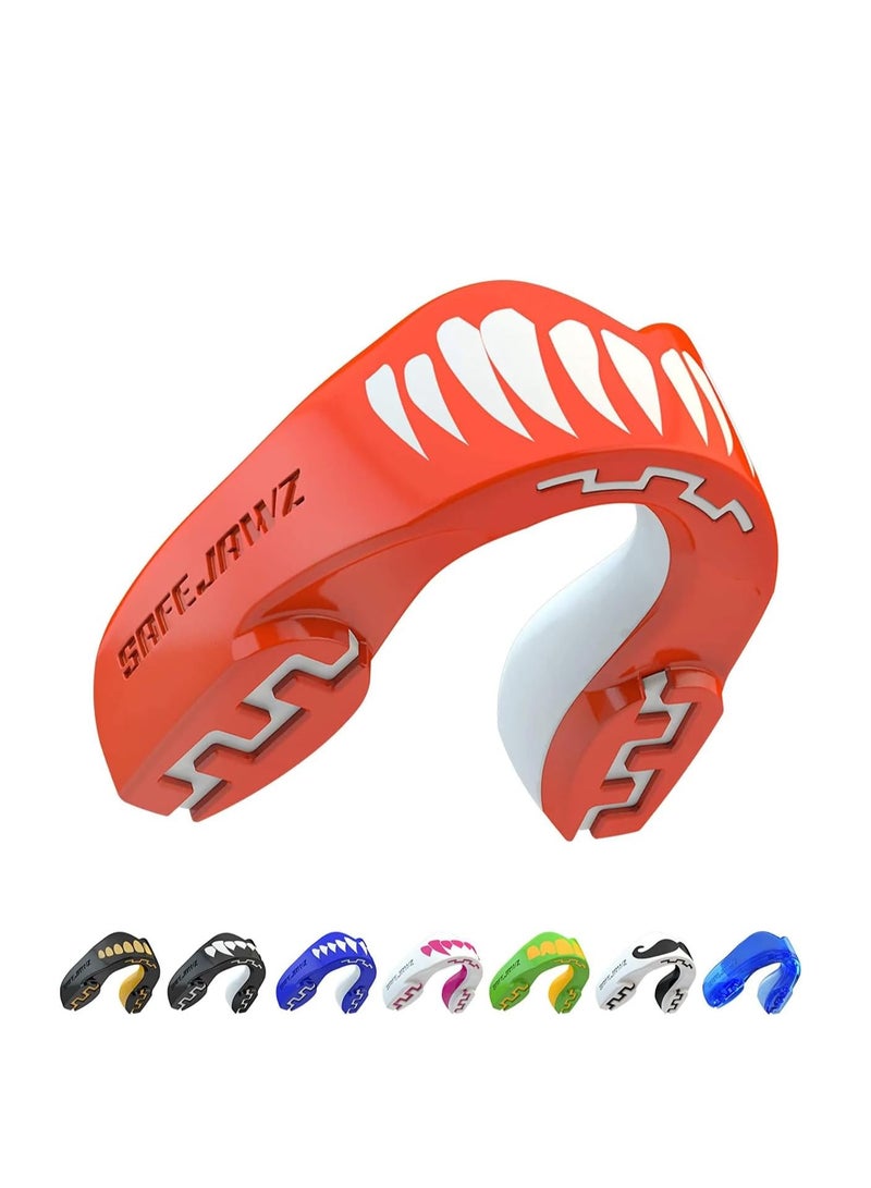 SAFEJAWZ Sports Mouthguard, Dual Layer Premium Mouth Guard with Case for Basketball, Lacrosse, Football, Martial Arts, Hockey, Wrestling, Ice Hockey and All Contact Sports (Junior <11 Years, Viper) - Image 1