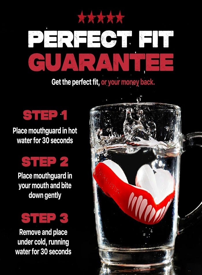 SAFEJAWZ Sports Mouthguard, Dual Layer Premium Mouth Guard with Case for Basketball, Lacrosse, Football, Martial Arts, Hockey, Wrestling, Ice Hockey and All Contact Sports (Junior <11 Years, Viper) - Image 3