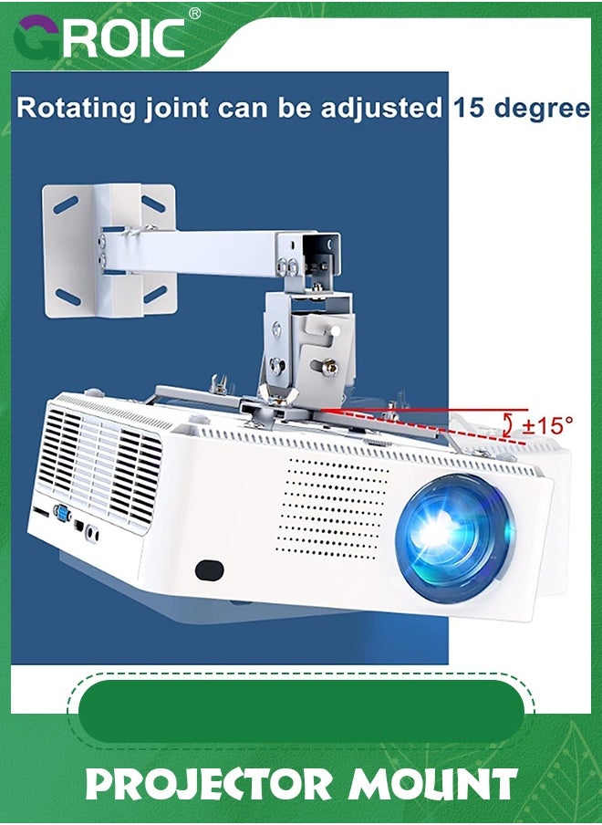 GROIC Universal Projector Mount Wall or Ceiling Bracket with Adjustable Height and Extendable Arms Tilt DLP LCD Projection Mount,Adjustable Projector Ceiling Mount Bracket(Silver)  - Image 3