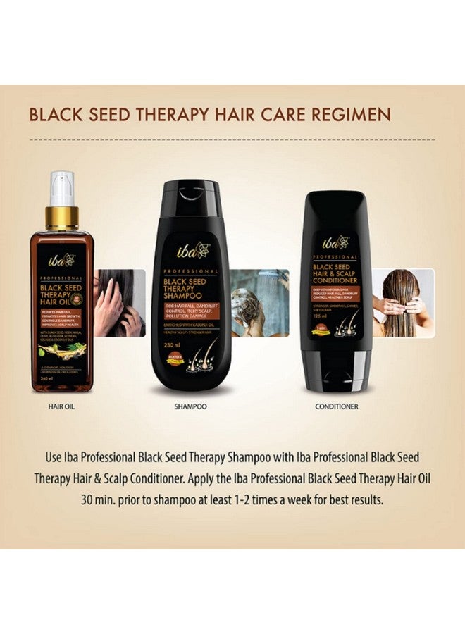 إيبا شامبو وبلسم وزيت للشعر من حبة البركة السوداء (230 مل + 125 مل + 240 مل) ل حبة البركة السوداء لعلاج تساقط الشعر والقشرة وحكة فروة الرأس | خالٍ من الكبريتات والبارابين | معتمد حلال ونباتي - Image 3