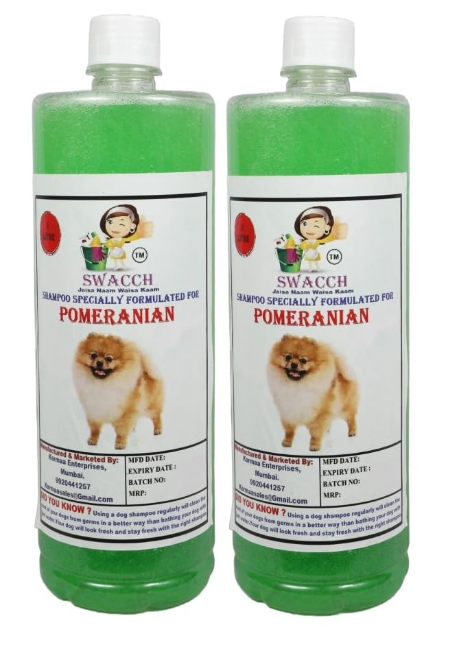 swacch Shampoo | Puppy Safe Shampoo | Pomeranian Dog Shampoo (1 Litre) (Pack of 2) Neem Alovera + Medium White Bone | Dog Chew Bones | Teething chew Toy | Dental Teething |Combo Pack - Image 2