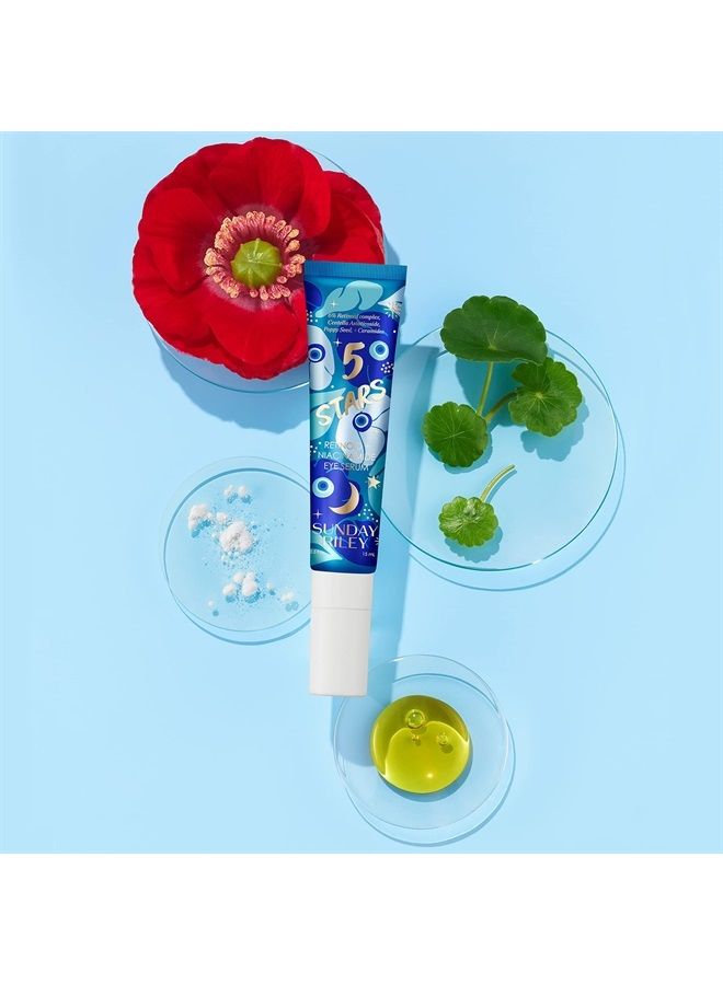 Sunday Riley سيروم العين المضاد للشيخوخة مع ريتينول + نياسيناميد 5 نجوم للهالات السوداء والتجاعيد - Image 1