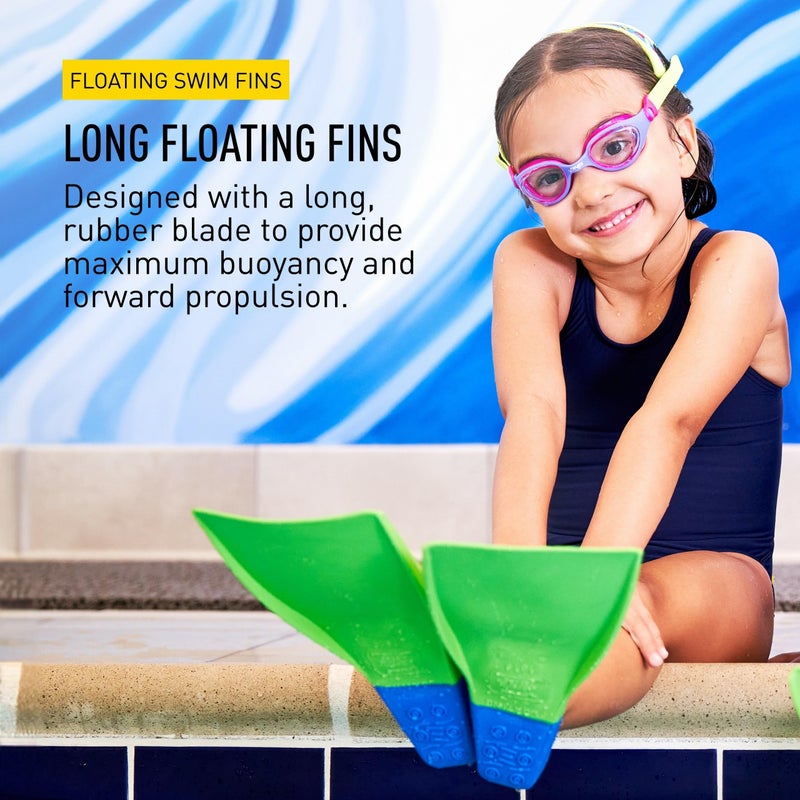 FINIS Long Floating Fins , Blue/Lime Green, XXXS (Jr. 8-11) (1.05.037.01) - Image 3