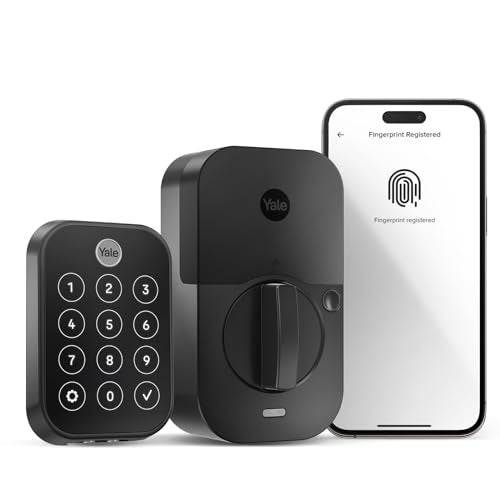 Yale Security Yale Assure Lock 2 Touch Deadbolt, Black Suede Key-Free Smart Entry Door Lock with Wi-Fi Connected Touchscreen Keypad and Fingerprint Scanner for Code Entry and Remote Access, YRD450-F-WF1-BSP - Image 1