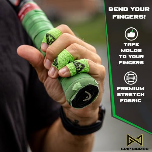 GRIP MAMBA Elastic Athletic Finger Tape, 1”Wide w/Premium Adhesive, Protects Hand Thumb Fingers Enhances Grip, Sleeve Blister Wrap for Sports, Golf, Tennis, Basketball, Pickleball (Green, 3 Rolls) - Image 4