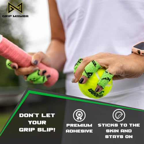 GRIP MAMBA Elastic Athletic Finger Tape, 1”Wide w/Premium Adhesive, Protects Hand Thumb Fingers Enhances Grip, Sleeve Blister Wrap for Sports, Golf, Tennis, Basketball, Pickleball (Green, 3 Rolls) - Image 3