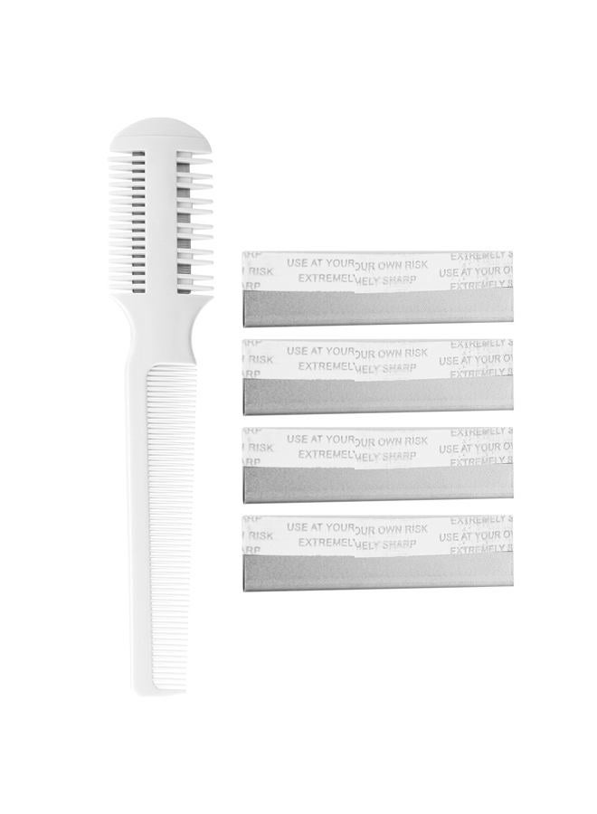 Shanrya Pet Hair Trimmer Comb, Pet Hair Cutting Comb, Pet Split End Trimmer, Pet Hair Cutting Tools, Grooming Razor Thinning Dog Cat Floating Hair Remover with 5 Blades - Image 1