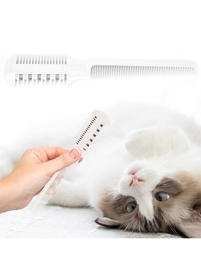 Shanrya Pet Hair Trimmer Comb, Pet Hair Cutting Comb, Pet Split End Trimmer, Pet Hair Cutting Tools, Grooming Razor Thinning Dog Cat Floating Hair Remover with 5 Blades - Image 2