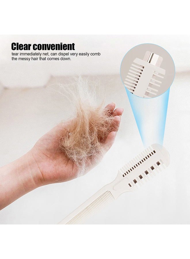 Shanrya Pet Hair Trimmer Comb, Pet Hair Cutting Comb, Pet Split End Trimmer, Pet Hair Cutting Tools, Grooming Razor Thinning Dog Cat Floating Hair Remover with 5 Blades - Image 4