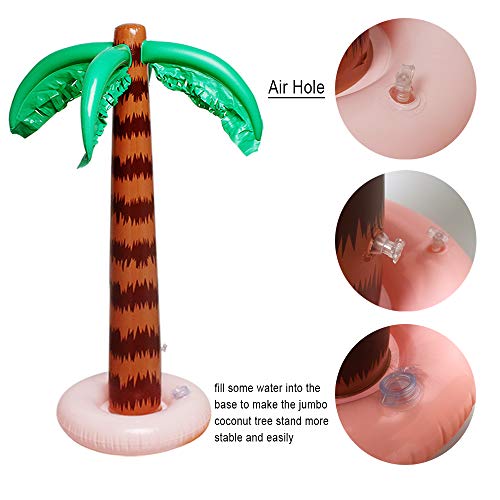 Aniann Inflatable Palm Tree Decoration, 2 Pack Jumbo Coconut Trees Beach Backdrop Favor Tropical Blow Up Hawaiian Summer Party Decor for Hawaiian Luau Party Decoration - Image 3